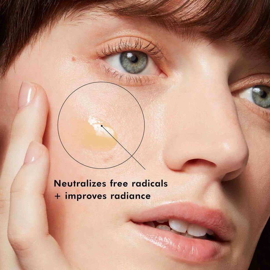 Resveratrol serum application on face close-up